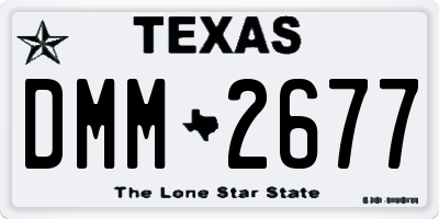 TX license plate DMM2677