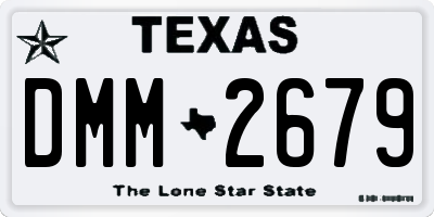 TX license plate DMM2679