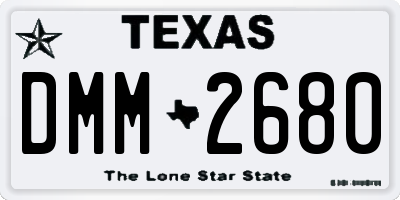 TX license plate DMM2680