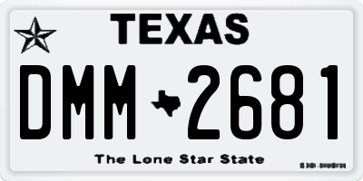 TX license plate DMM2681