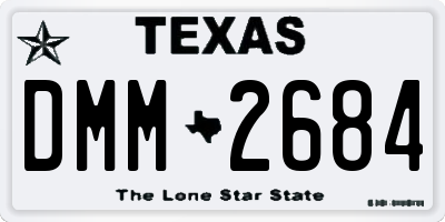 TX license plate DMM2684