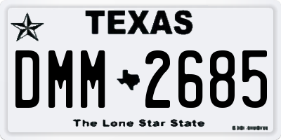 TX license plate DMM2685