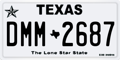 TX license plate DMM2687