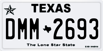 TX license plate DMM2693