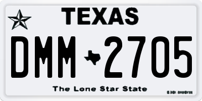 TX license plate DMM2705