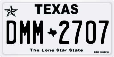 TX license plate DMM2707