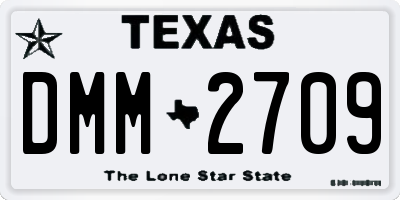TX license plate DMM2709