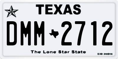 TX license plate DMM2712