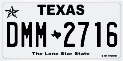 TX license plate DMM2716