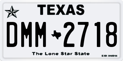 TX license plate DMM2718