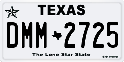 TX license plate DMM2725