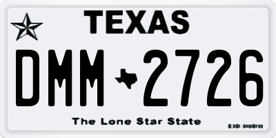 TX license plate DMM2726