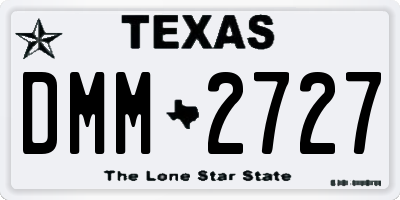 TX license plate DMM2727