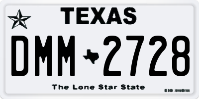 TX license plate DMM2728