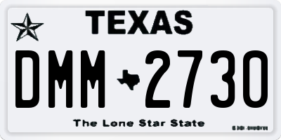 TX license plate DMM2730