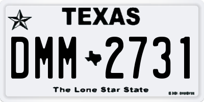TX license plate DMM2731
