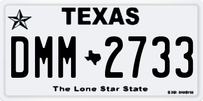 TX license plate DMM2733