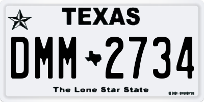 TX license plate DMM2734
