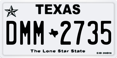 TX license plate DMM2735