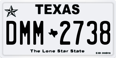 TX license plate DMM2738