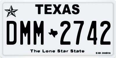 TX license plate DMM2742