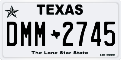 TX license plate DMM2745