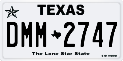 TX license plate DMM2747