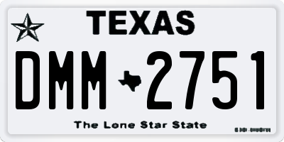 TX license plate DMM2751