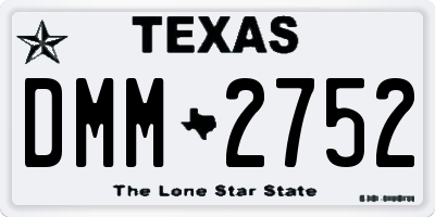 TX license plate DMM2752