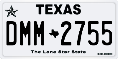 TX license plate DMM2755