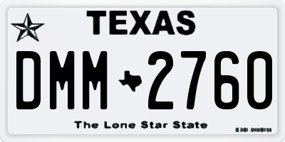 TX license plate DMM2760