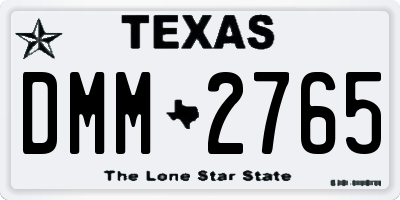 TX license plate DMM2765