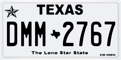 TX license plate DMM2767