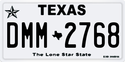 TX license plate DMM2768