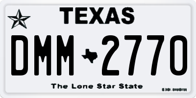 TX license plate DMM2770