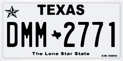 TX license plate DMM2771