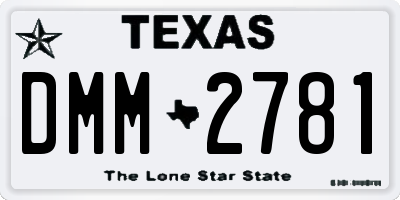 TX license plate DMM2781