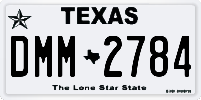 TX license plate DMM2784