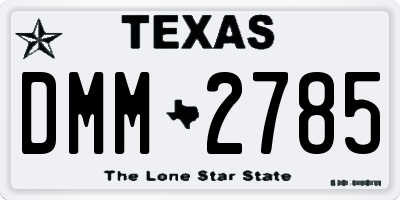 TX license plate DMM2785