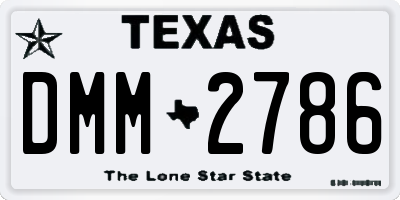 TX license plate DMM2786