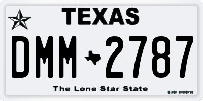 TX license plate DMM2787