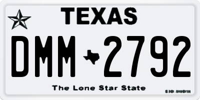 TX license plate DMM2792