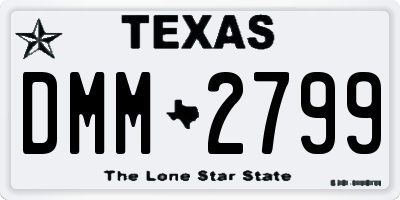 TX license plate DMM2799