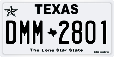 TX license plate DMM2801