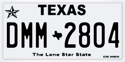 TX license plate DMM2804