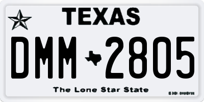 TX license plate DMM2805