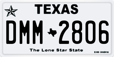 TX license plate DMM2806