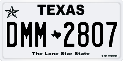 TX license plate DMM2807