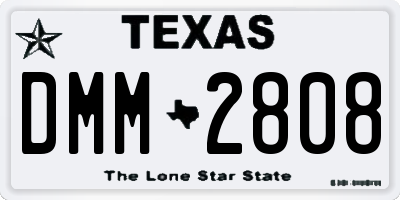 TX license plate DMM2808