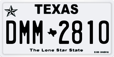 TX license plate DMM2810